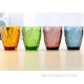 geprägter farbiger Wasserglasglasgläser Tasse Set